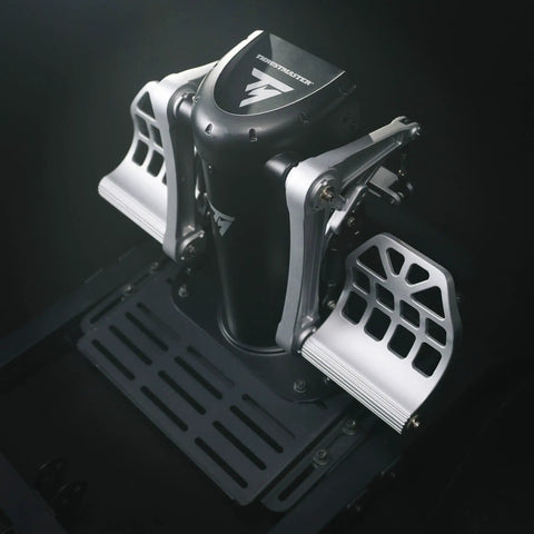 Flight Simulator Rudder Pedals With Pendular Technology And Hall Effect Sensing For Ultra Smooth Realistic Rudder Control On PC High Precision Pedal Set For Immersive Flying, black and silver metal pedals