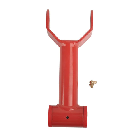 Four Piece Rear Upper And Lower Control Arms And Adjustable Panhard Track Bar Kit For Enhanced Suspension Precise Alignment Grease Sealed Bushing Design Quiet Ride Heavy Duty Performance For Off Road And Daily Driver Trucks. Red steel rear control arm with bushing and grease fitting
