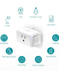 Smart WiFi Plug Outlet That Lets You Control Lamps And Gadgets From Anywhere With Hands Free Voice Control Via Alexa Google Home And IFTTT No Hub Required Remote Control Scheduling 15 Amp UL Certified 4-Pack White displaying smart features and uses