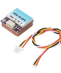 GPS Module For FPV Drones With M10 Chip, 10Hz Output, Ceramic Construction, and SH1.0 4P Connector next to wiring cable