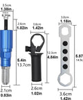 Dress Up That Hand Drill With This Slick Rivet Tool Adapter Kit And Get Ready To Crush Aluminum Or Wood Projects Fast With Heavy Duty Metal Bits That Fit Your Electric Gear Perfectly Without Any Hassle whatsoever, 3-piece adapter set with size measurements