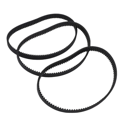 5M 15 Drive Synchronous Belt And Pulley Kit For High Drive Efficiency Power Transmission, Beefed-Up Rubber Timing Belts With Abrasion Proof Oil And Heat Resistant Pulleys, Replacement Set With Three Belts And Three Pulleys For Easy System Upgrade, three black timing belts