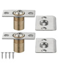 Heavy Duty Ball Catch Kit For Doors And Cabinets 12 Pieces Super Tight Pull To Lock Mechanism Adjustable Brass Latch Hardware Polished Finish with components and screws.