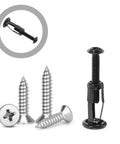 Expansion Screw Nuts Kit With Petal Expansion Mechanism For Metal And Hollow Wall, Carbon Steel Jack Nuts For Quick Install, Heavy Duty Fastening And Secure, Stable Connections For Construction Projects. 4-pack carbon steel jack nuts shown