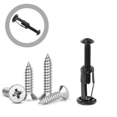 Expansion Screw Nuts Kit With Petal Expansion Mechanism For Metal And Hollow Wall, Carbon Steel Jack Nuts For Quick Install, Heavy Duty Fastening And Secure, Stable Connections For Construction Projects. 4-pack carbon steel jack nuts shown