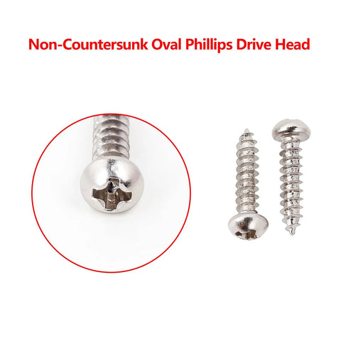 Heavy Hitter Number 2 X 3/8 Inch Guitar Tuning Pegs Screws for Gibson Epiphone showing non-countersunk oval Phillips drive head.