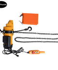 Badass Heavy Duty 2200 Lb Electric Chain Hoist Featuring A Rock Solid 1300W Copper Motor, chains and controller, for heavy lifting.