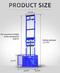 Heavy Duty 2200 Lbs Electric Hydraulic Lift Platform with wall mount, size dimensions labeled for home garage and warehouse use