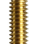 Heavy Duty Brass Flat Head Machine Screws With Slotted Drive 1 4 20 Thread X 1 1 4 Inch Length For Rock Solid Electrical Wiring And Plumbing Projects 25 Pack, close-up of threaded brass screw.