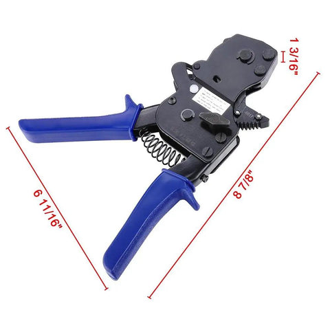 PEX Cinch Clamp Tool Kit With One Handed Ratcheting Crimper For Stainless Steel Rings Fits 3/8 To 1 Inch PEX Meets ASTM F2098 with dimensions