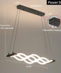 Acrylic Wave LED Pendant Light With Remote Dimmable 3000K To 6000K Stepless Brightness Control modern chandelier details