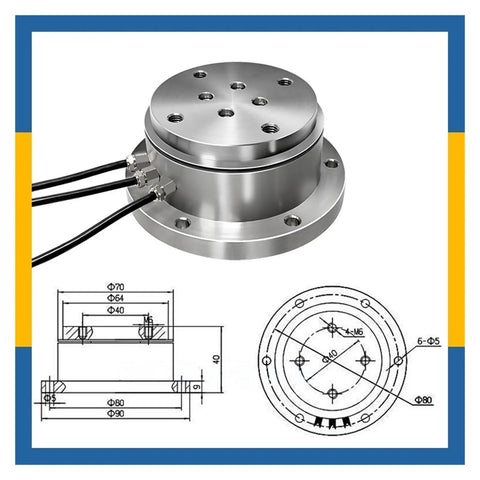 Three Axis Force Sensor For Multi Directional Force And Torque Measurement, metal build, compact design with XY 10N Z 20N.