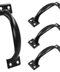 4 Pack Black Pull Handles Vintage Barn Door Style For Cabinets Drawers Dressers Cupboards And Closets With Mounting Screws Durable Metal