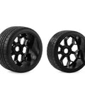 2 Pack Front And Rear RC Tire Set For 1/7 Scale Cars With 17mm Hex Wheels, Anti Slip Grip, Durable Tire Hubs, Black