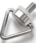 Premium 4 Piece Replacement Eyehook Screws For Universal Smart Controllers And Drone Remotes Slick Neck Lanyard Mount close-up of M4 stainless steel screw with triangular hook.