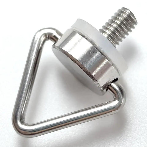 Premium 4 Piece Replacement Eyehook Screws For Universal Smart Controllers And Drone Remotes Slick Neck Lanyard Mount close-up of M4 stainless steel screw with triangular hook.