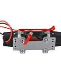 Dual Motor Rc Winch with Alloy body, detailed view showcasing metal build for 1/10 and 1/8 scale off road cars.