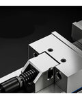 Close-up of Badass 6 Inch Bench Vise Setup For CNC Machine Clamping And Shop Fixes Crafted From Real Chrome Manganese Alloy Steel.
