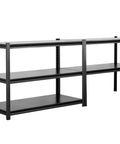 Heavy Duty 48 Inch Wide Garage Shelving Unit With 5 Tiers, Sturdy Metal Storage Shelves For Tools And Gear, Extra Large Steel Rack System For Easy Organization And Durable Garage Setup, black steel shelving