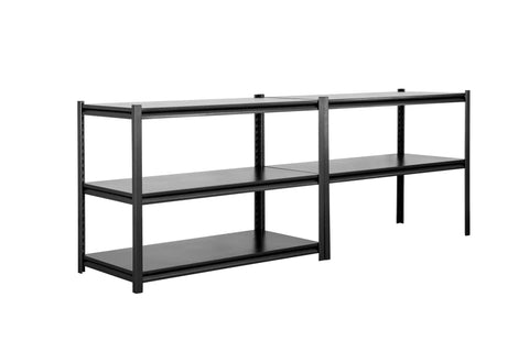 Heavy Duty 48 Inch Wide Garage Shelving Unit With 5 Tiers, Sturdy Metal Storage Shelves For Tools And Gear, Extra Large Steel Rack System For Easy Organization And Durable Garage Setup, black steel shelving