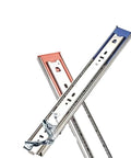 Stainless Steel Drawer Slides With Rebound Buffer 20 Inch Length Three Section Rails, Heavy Duty 2 Pack For Cabinets And Drawers