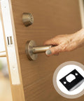 Stainless Steel Door Strike Plate Black For Exterior Doors Beefed Up Deadbolt Reinforcement And Adjustable Latch Restorer Easy Install