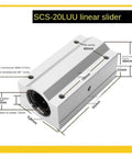 Kick Ass Linear Motion Bearing Block Two Pack Fits 8Mm And 12Mm Shafts For Cnc Routers And 3D Printers dimensions and design view.