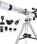 90mm Refractor Telescope With 900mm Focal Length AZ Mount Easy Setup Precision Adjustment 45 To 450x Magnification Wireless Remote