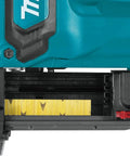 Cordless 18V LXT 23 Gauge Pin Nailer Pro Grade magazine with yellow pins loaded, side view detail