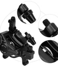 Heavy Duty Hydraulic Disc Brake Front And Rear Set Mountain Road Bike Aluminum Alloy Build Two Way Piston close-up of caliper features.