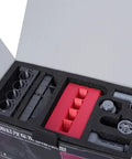 Close-up of L4 Inline Four Engine Model Kit That Runs Dope Mini Car Motor 3D Printed in packaging, 150-plus parts.