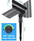 30W Outdoor LED Spotlight Waterproof Landscape Light 120V 3000LM Warm White 3000K With 6 Foot Cord, adjustable angle view
