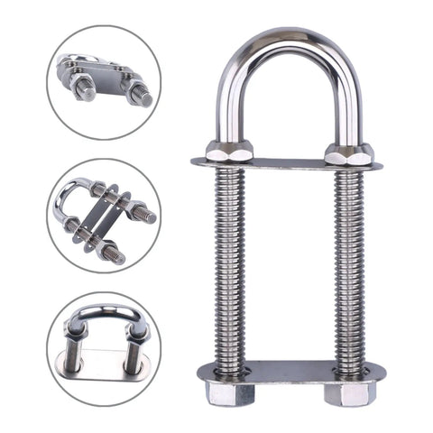 Stainless Steel Boat Eye Bolt For Stern And Bow Three Eighths Inch Diameter Four And A Half Inch Long Beefy And Heavy Duty Marine Tie Down