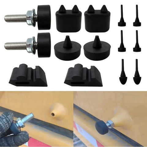 Premium Rubber Stopper Kit With Hood Adjusters And Bumpers For 1967-72 GM A-Body Cars showing black rubber components