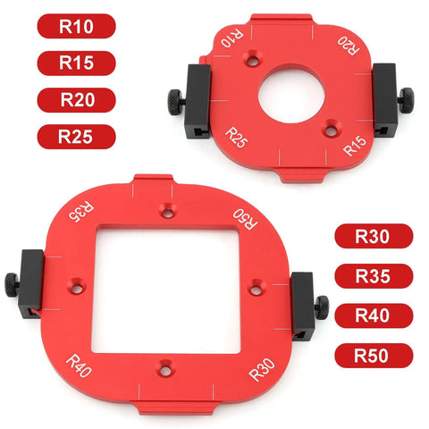 Heavy Duty Aluminum Router Corner Radius Templates For Smooth Woodworking Edges And Dead On Arc Cuts DIY Edge Profiler Jig, R10 to R50 sizes.