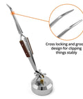 Third Hand Tweezers With Cross Locking Clamps And 360 Degree Rotating Base for Jewelry Making Soldering and Repair Kit