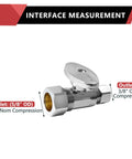 10 Pack Straight Stop Valves One Half Inch Nominal Compression From Five Eighths Inch OD To Three Eighths Inch OD One Quarter Turn Chrome Plated Lead Free Brass Interface Measurement