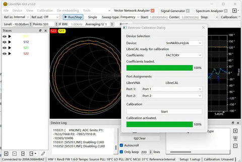 LibreCAL Matching Electronic Calibration Kit For LibreVNA Antenna Analyzer With Storage Bag, quick GUI calibration shown on screen