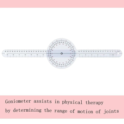 12 Inch 360 Degree Clear Goniometer Protractor For Physical Therapy And Medical Range Of Motion Measurements, Handy Angle Ruler For Clinicians, Students, And Classrooms. clear plastic 12-inch ROM measurement tool