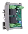 Pro Grade RS485 Relay Module Two Channel Industrial Reset Controller Board With TvS Protection PLC Automation DC 12V side view with wiring terminals.