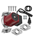 Top Shelf 1/8 HP Hot Water Circulation Pump Flanged with accessories including screws and flanges for direct replacement.