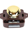 Cabinet Push Button Latch Keyless Cupboard Lock With Smooth Finish For RV Yacht Motorhome Campervan Caravan Brown Base Gold Color
