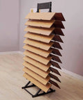Large Capacity Heavy Duty Rock Solid Sample Rack For Building Materials Tile Display And Skirting Boards with wooden shelves.