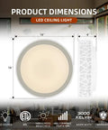 Product dimensions of LED Flush Mount Ceiling Light 14 Inch, Dimmable 20W 1400 Lumen Warm White 3000K, ETL Listed