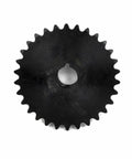 30 Tooth Roller Chain Sprocket, B Type, 1/2 Inch Bore, 1-1/2 Inch Hub, Keyway.187 Inch, Two Set Screws at 90 Degrees, AISI 1045 Steel