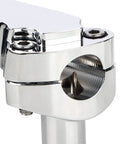 Close-up view of Harley CNC Aluminum One And A Half Inch Tall Handlebar Risers With One Inch Top Clamp Fits One Inch Harley Bars