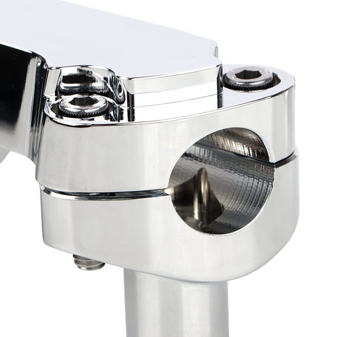 Close-up view of Harley CNC Aluminum One And A Half Inch Tall Handlebar Risers With One Inch Top Clamp Fits One Inch Harley Bars