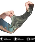 Big Time Sun Protection Arm Sleeves With Seamless Fingerless Grip And Breathable Airy Mesh, shown in hand for outdoor use.