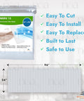 Premium MERV 13 Filter Media Cut To Fit Washable Air Filter For Home Office And Industrial Use 24 By 96 By 1/16 Inch