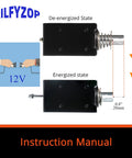Beefed Up Industrial Grade Open Frame Linear Actuator With 12V DC Coil, 20mm Stroke, 80N Pull, energized and de-energized states image